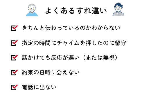 高齢者の方とのよくあるすれ違い